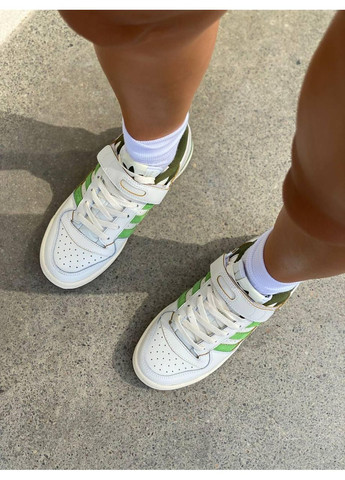 Сірі Осінні кросівки чоловічі adidas new forum white green адідас No Brand