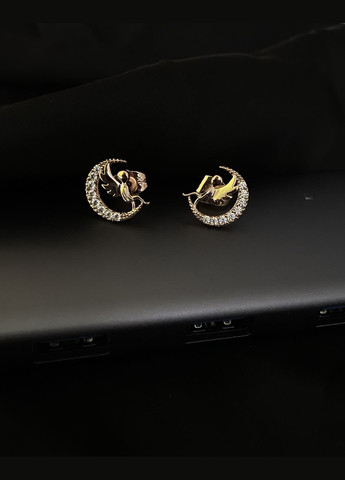 Сережки з янголом англійський замок золотого кольору 30722 Fashion (335814420)