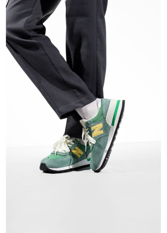 КРОССОВКИ ЖЕНСКИЕ NEW BALANCE 574 GREEN / YELLOW НЬЮ БЕЛАНС 574 No Brand серые демисезоны (367176005)