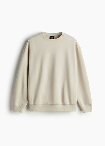 Бежевий світшот з бавовни H&M однотонний (313236569)