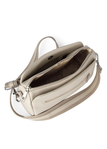 Сумка жіноча шкіряна кросободі на 3 відділення 02909 бежева Virginia Conti (337464047)