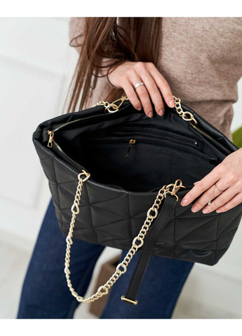 Сумка жіноча чорна екокожа молодіжна з плечовим ременем та застібкою на блискавці ProDobro (367264837)