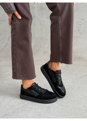 Черные анатомические кожаные кеды Helen