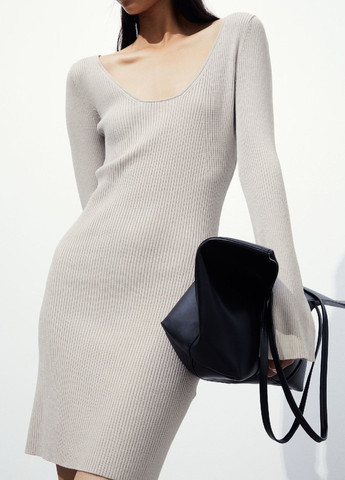 Світло-сіра кежуал сукня H&M однотонна