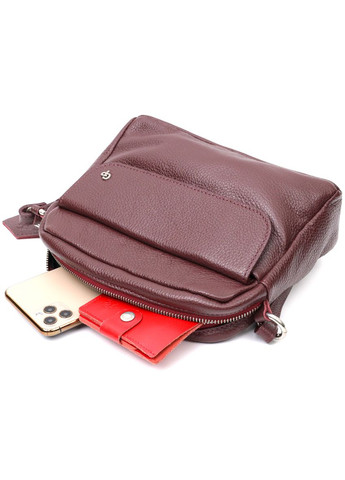 Шкіряна жіноча сумка кросс-боді з регульованим ременем бордова (sku_11653) No Brand (329853363)