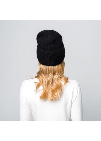 Шапка бини женская ангора черная OLIVIA LuckyLOOK 974-595 (322791533)