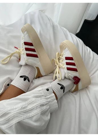 Бежеві літні кросівки adidas superstar bonega strawberry cream адідас суперстар No Brand