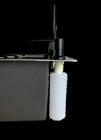 Комплект кухонной мойки HM 50х50 NANO BLACK (DECOR) PVD (3.0/1.0 мм) Kraft (336935115)