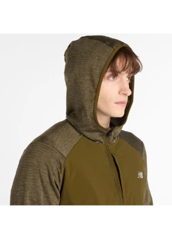 Чоловіче коричневе худі Heat Grid Full Zip 50 (L) (MJ43206WOO) New Balance MJ43206 (392841460)