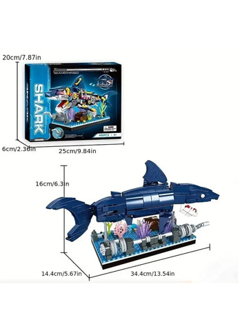 Конструктор Механическая Акула с движущимися элементами на подставке 499 деталей Woma (366025648)