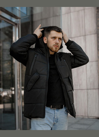 Чорна зимня куртка зимова високотехнологічна підкладка, яка утримує тепло і не парить No Brand