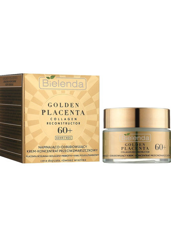 Підтягувальний і відновлювальний крем-концентрат проти зморщок 60+ Golden Placenta Collagen Reconstructor 50ml (1057577-56900) Bielenda (368613879)