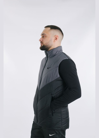 Жилетка чоловіча "Clip" сіро-чорна No Brand (315493343)