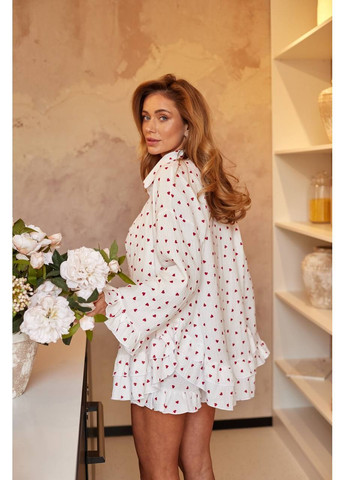 Белая женская пижама тройка из муслина Osoblyva