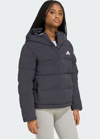 Чорна демісезонна пуховик helionic climawarm hooded adidas