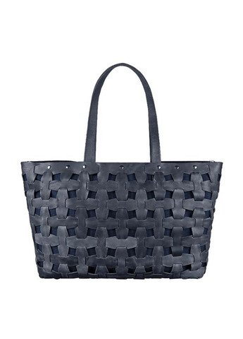 Кожаная женская плетеная сумка Пазл Xl синяя Crazy Horse (A-026676) BlankNote (327874316)