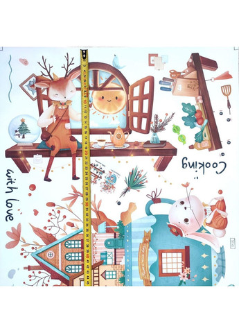 Вінілові наклейки Кролик Оленя ( листя 45 х 60 см) Б103 SYJG No Brand (361893961)