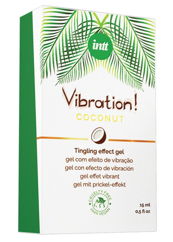 Рідкий вібратор Vibration Coconut Vegan (15 мл), дуже смачний, діє до 30 хвилин Intt (345708953)
