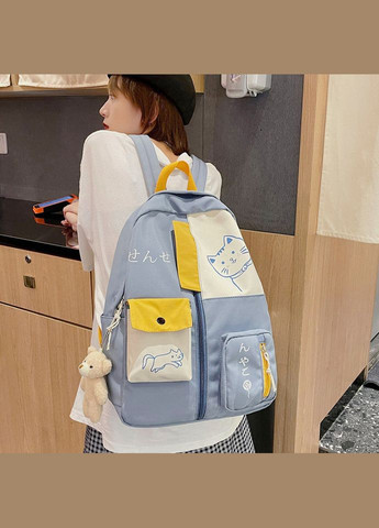 Рюкзак 10450 мужской женский детский школьный портфель голубой No Brand (326487652)