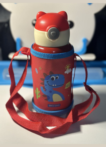 Термос детский с трубочкой 550 мл красный No Brand Дракон (302891905)