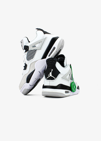 Кросівки жіночі і чоловічі Nike Air Jordan 4 Retro white black | Найк Аір Джордан 4 Ретро білі чорні No Brand білі всесезони (311675140)