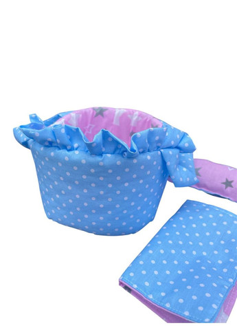 Люлька для куклы до 18 см голубая No Brand колиска ліжечко переноска (347637758)