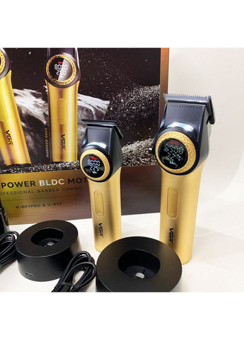 Набір 2 в 1 V-001 V-977 GOLD, акумуляторна машинка для стрижки та триммер. Колір: золотий VGR (364666067)