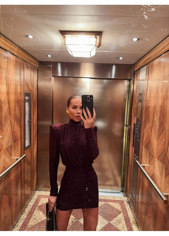 Темно-коричневое праздничный, коктейльное, вечернее, кэжуал женское платье силуэтная FINO Mode