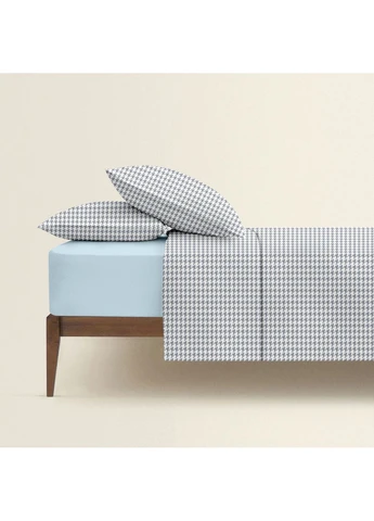 Полуторное постельное белье с простыней на резинке HOUNDSTOOTH CS3 (4822052240892) Cosas (392823298)