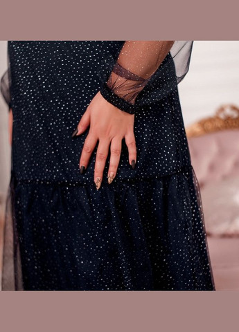 Темно-синее платье Minova в горошек