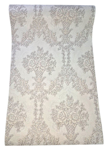 Шпалери вінілові 10 × 0.53 м 5766-01, класичні бежеві з квітковим орнаментом для спальні, вітальні, кабінету Слов'янські шпалери (340275364)