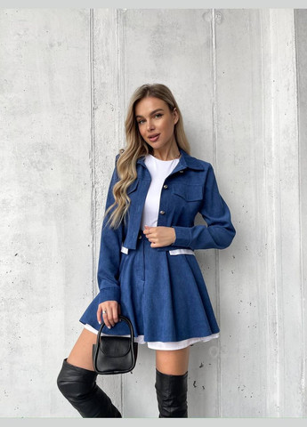 Женский вельветовый костюм 2-ка (юбка-шорты+пиджак) Fashion (318168725)