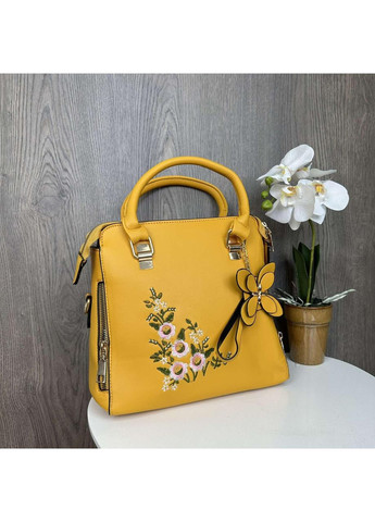 Жіноча сумочка на плече Кенгуру з екошкіри клітина світло-коричнева з блискавкою ProDobro (363136126)