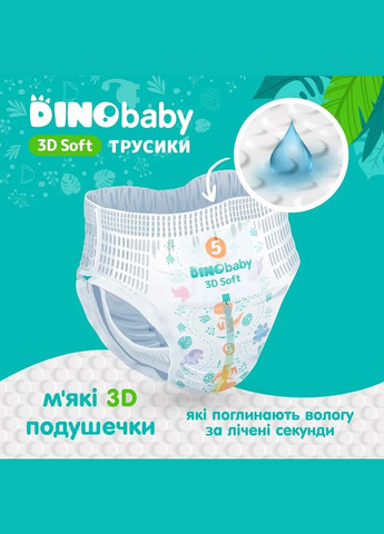 Набір підгузків-трусиків Dino Baby 3D Soft 4 (7-14 кг), 128 шт. (4 уп. по 32 шт.) DinoBaby NDB4.703.4 (331787794)