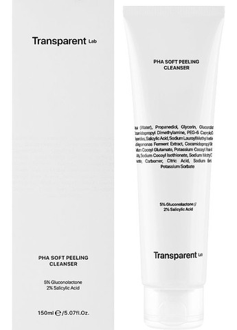 Мультикислотный очистительный пилинг для лица PHA Soft Peeling Cleanser 150ml (1272266-40095318) Transparent Lab (368649641)