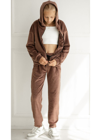 Велюровий спортивний костюм "Wednesday" для дівчинки-підлітка, молочного шоколаду OlaN (372122250)