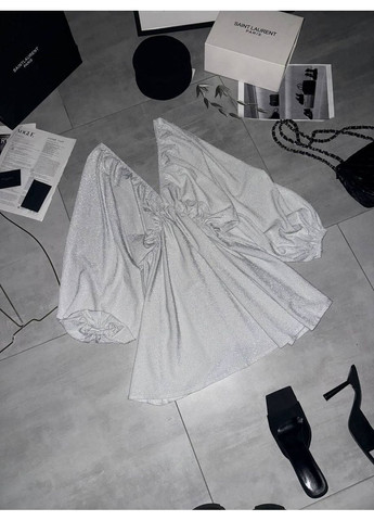 Срібна святковий, вечірня сукня No Brand однотонна