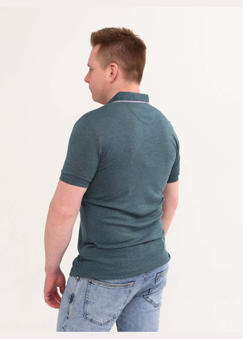 Зеленая футболка-поло мужское зеленое однотонное прямой короткий рукав для мужчин MCS