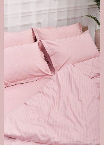 Комплект постельного белья Satin Stripe семейный 143х210х2 наволочки 4х70х70 (MS-820003634) Moon&Star stripe pink (288043347)