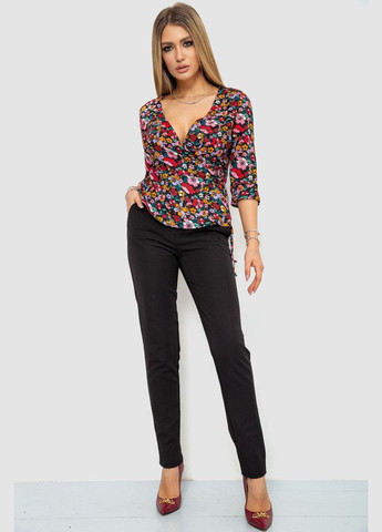 Комбинированная демисезонная блуза с цветочным принтом, цвет разноцветный, Calliope