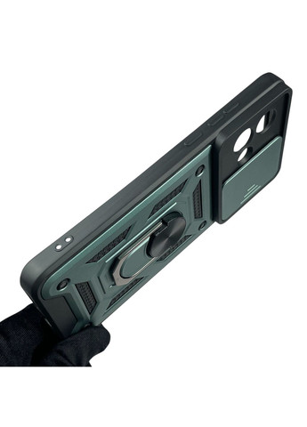Чохол для G84 броньований з кільцем-тримачем підставкою зі шторкою на моторола г84 зелений rg1 Motorola (366388551)