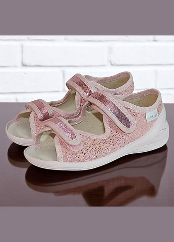 Ортопедичні відкриті тапочки капчики текстильні босоніжки на липучках для дівчинки Waldi (333035635)