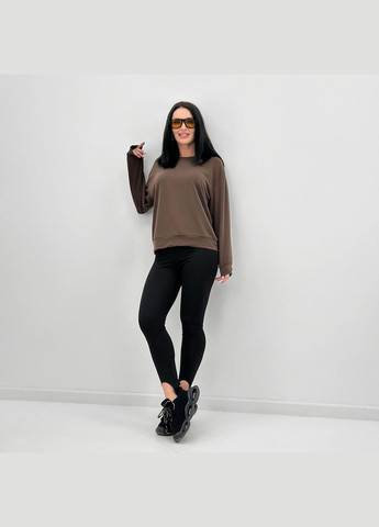 Коричневий базовий світшот із двонитки Fashion Girl (300850216)