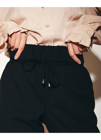 Брюки жіночі штани кежуал на резинці 56 чорні No Brand (354331875)