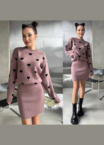 Стильний вʼязаний костюм Серце Vakko (311504364)