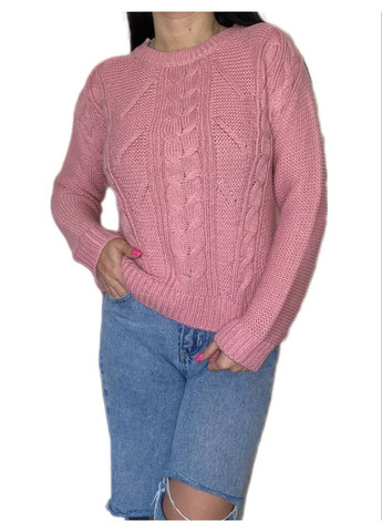Розовый демисезонный базовый свитер Fashion Club