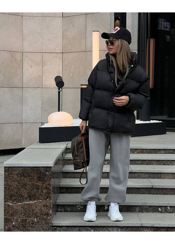 Чорна зимня тепла жіноча куртка із матової плащівки з утепленням — заміри в описі куртка-пальто DK/DL Мода без кордонів