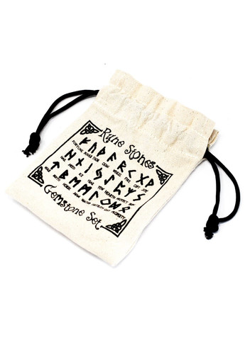 Скандинавські руни з натурального каміння. Набір із Синього ониксу з мішечком No Brand (300159247)