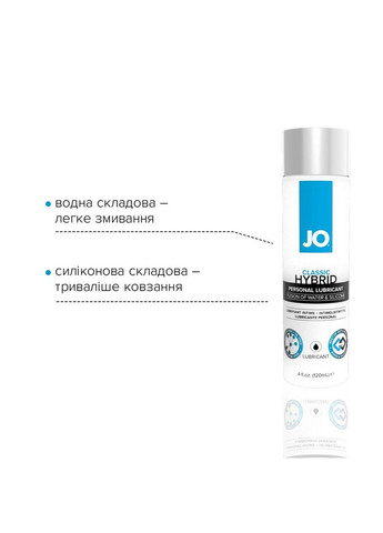 Густа змазка водно-силіконова Classic Hybrid, 120 мл System JO (371391242)