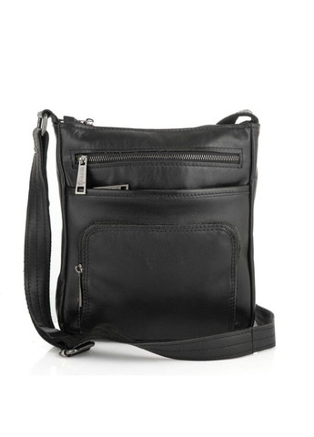 Чоловіча шкіряна сумка через плече компактна планшетка з натуральної шкіри чорна 22*25,5*3,5 см TARWA (329149569)